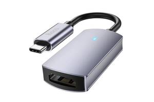 Конвертер переходник видеосигнала Hoco UA20 Type C - HDMI 4K аудио Gray (3_02363)