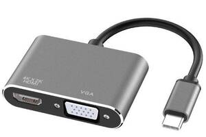 Конвертер Type-C 4в1 (HDMI/VGA/USB/PD)