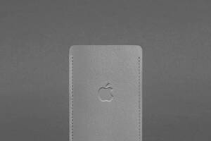 Кожаный чехол для iPhone 12 Серый BlankNote
