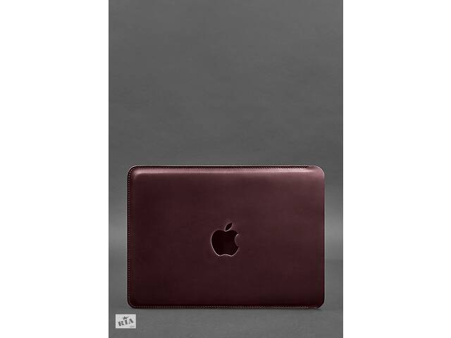 Кожаный чехол для MacBook 14 дюйм Бордовый Crazy Horse BlankNote