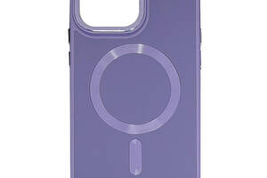 Кожаный чехол Epik Bonbon Leather Metal Style with MagSafe Apple iPhone 12 Pro / 12 6.1' Серый / Lavender