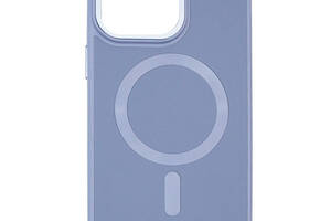 Кожаный чехол Epik Bonbon Leather Metal Style with MagSafe Apple iPhone 13 6.1' Голубой / Mist blue