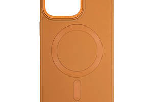 Кожаный чехол Epik Bonbon Leather Metal Style with MagSafe Apple iPhone 13 6.1' Коричневый / Brown