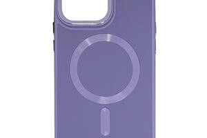 Кожаный чехол Epik Bonbon Leather Metal Style with MagSafe Apple iPhone 13 6.1' Серый / Lavender