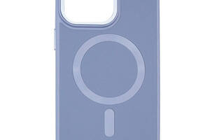Кожаный чехол Epik Bonbon Leather Metal Style with MagSafe Apple iPhone 13 Pro 6.1' Голубой / Mist blue
