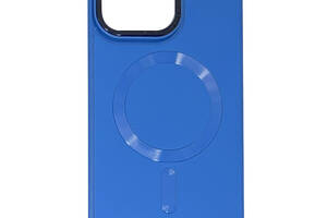 Кожаный чехол Epik Bonbon Leather Metal Style with MagSafe Apple iPhone 14 6.1' Синий / Indigo