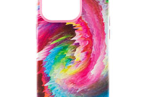 Кожаный чехол Epik Colour Splash with MagSafe Apple iPhone 13 Pro Max 6.7' Pink / Blue