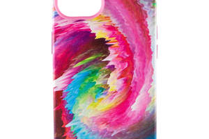 Кожаный чехол Epik Colour Splash with MagSafe Apple iPhone 14 6.1' Pink / Blue