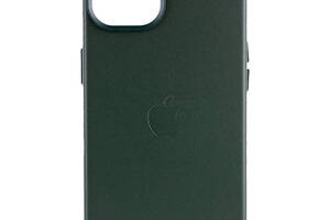 Кожаный чехол Epik Leather Case AA Plus with MagSafe Apple iPhone 14 6.1' Shirt Green