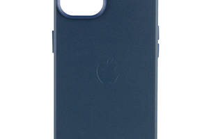 Кожаный чехол Epik Leather Case AA Plus with MagSafe Apple iPhone 14 Plus 6.7' Indigo Blue