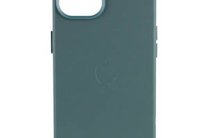 Кожаный чехол Epik Leather Case AA with MagSafe Apple iPhone 14 6.1' Pine green