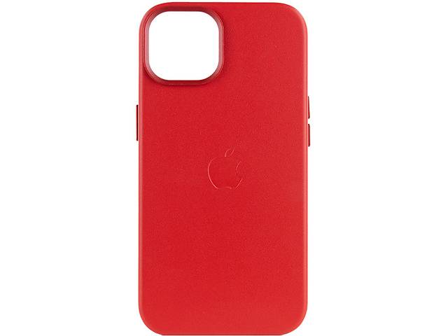 Кожаный чехол Epik Leather Case AA with MagSafe Apple iPhone 14 6.1' Crimson
