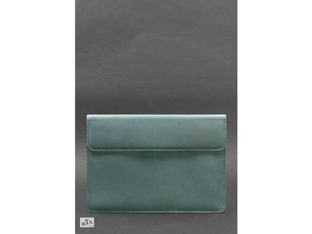 Кожаный чехол-конверт на магнитах для MacBook 13 Бирюзовый BlankNote