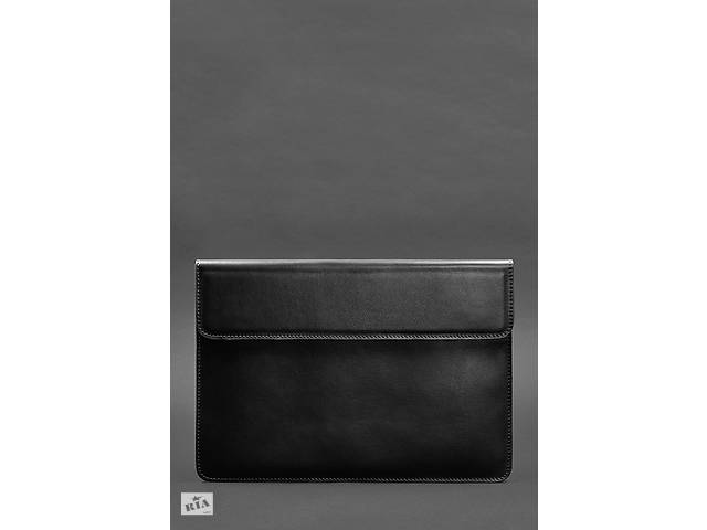Кожаный чехол-конверт на магнитах для MacBook 13 Черный BlankNote