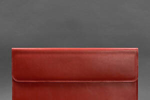 Кожаный чехол-конверт на магнитах для MacBook 13 Красный BlankNote