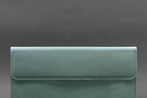 Кожаный чехол-конверт на магнитах для MacBook 14 Бирюзовый BlankNote