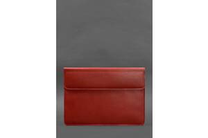 Кожаный чехол-конверт на магнитах для MacBook 14 Красный BlankNote