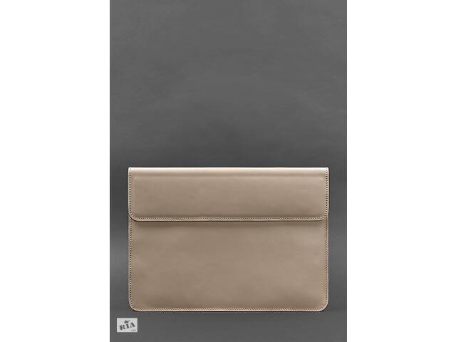 Кожаный чехол-конверт на магнитах для MacBook 14 Светло-бежевый BlankNote
