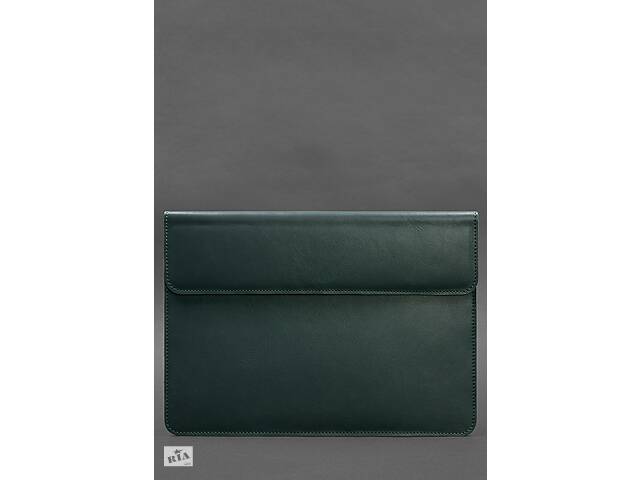 Кожаный чехол-конверт на магнитах для MacBook 15 дюйм Зеленый BlankNote
