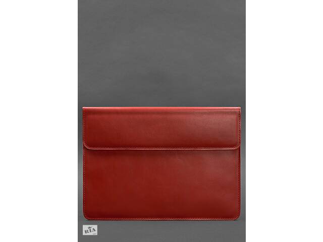 Кожаный чехол-конверт на магнитах для MacBook 15 дюйм Красный BlankNote