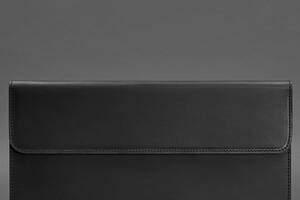 Кожаный чехол-конверт на магнитах для MacBook 15 дюйм Черный Crazy Horse BlankNote
