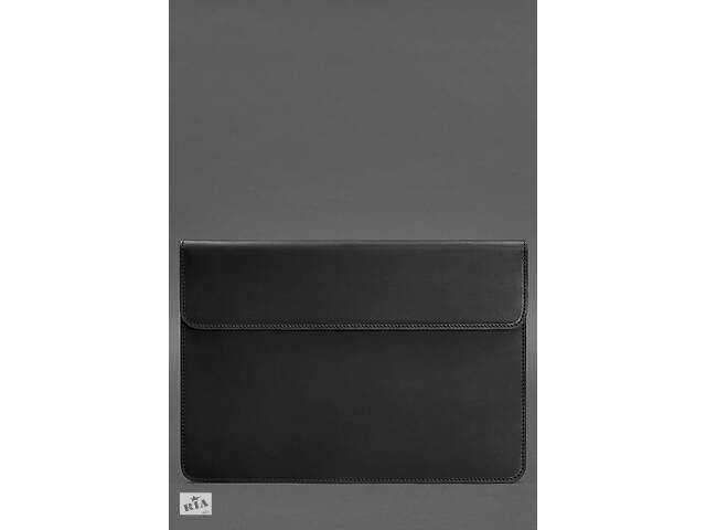 Кожаный чехол-конверт на магнитах для MacBook 15 дюйм Черный Crazy Horse BlankNote