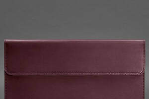 Кожаный чехол-конверт на магнитах для ноутбука Универсальный Бордовый Crazy Horse BlankNote