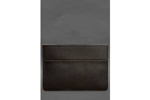 Кожаный чехол-конверт на магнитах для ноутбука Универсальный Темно-коричневый BlankNote