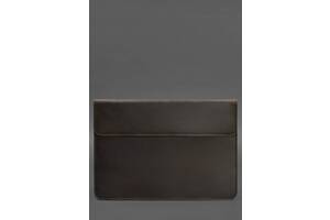 Кожаный чехол-конверт на магнитах для ноутбука Универсальный Темно-коричневый Crazy Horse BlankNote