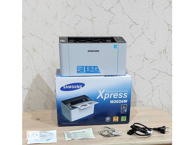 Лазерный принтер Samsung Xpress M2026W WI-Fi, NFC+ кабели+ориг.коробка