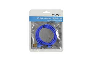 Магнитный кабель для зарядки Topk USB 1m Quick Charge 5A (AM60) Type-C Blue