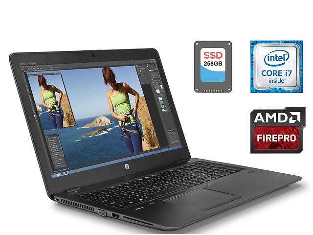 Ноутбук HP ZBook 15u G3/ 15.6' (1920x1080) IPS/ i7-6500U/ 16GB RAM/ 256GB SSD/ FirePro W4190M 2GB