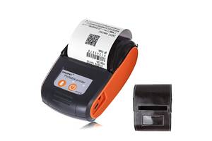 Мобильный термопринтер чеков для смартфона bluetooth Goojprt PT-210 pos принтер + чехол, оранжевый