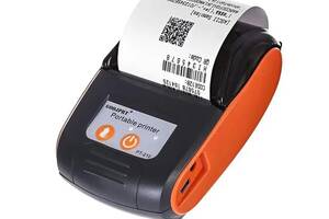 Мобильный термопринтер чеков для смартфона bluetooth Goojprt PT-210 pos принтер, оранжевый