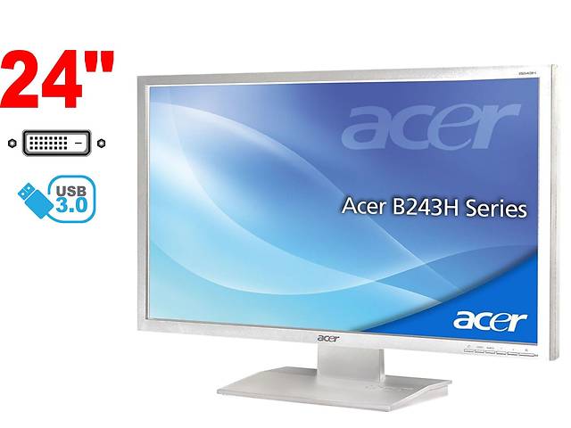 Монитор Acer B246HL / 24' (1920x1080) TN / 1x DVI, 1x VGA, 2x USB 3.0 / VESA 100x100