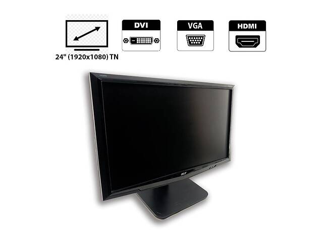 Монитор Acer G245H / 24' (1920x1080) TN / 1x VGA, 1x DVI / 1x HDMI