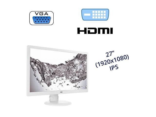 Монитор AOC I2770PQ / 27' (1920x1080) IPS / 1x VGA, 1x DVI, 1x HDMI / встроенные колонки 2x 2W