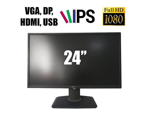Монитор Dell P2417h / 24' (1920x1080) IPS / VGA, DisplayPort, HDMI, USB 3.0 / VESA 100x100