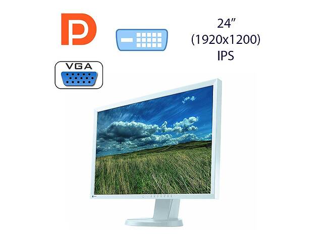 Монитор EIZO FlexScan EV2436W / 24' (1920x1200) IPS / 1x DP, 1x VGA, 1x DVI / Встроенные колонки 2х 1W