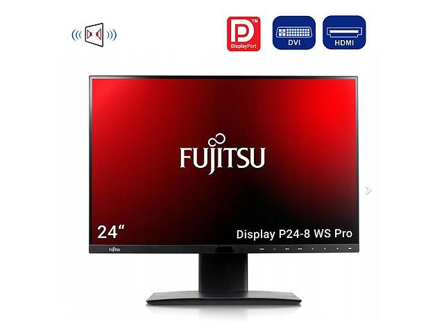 Монитор Fujitsu P24-8 WS Pro / 24' (1920x1200) IPS / DVI, HDMI, DisplayPort, USB 3.0, Audio / Встроенные колонки 2x 1.5W