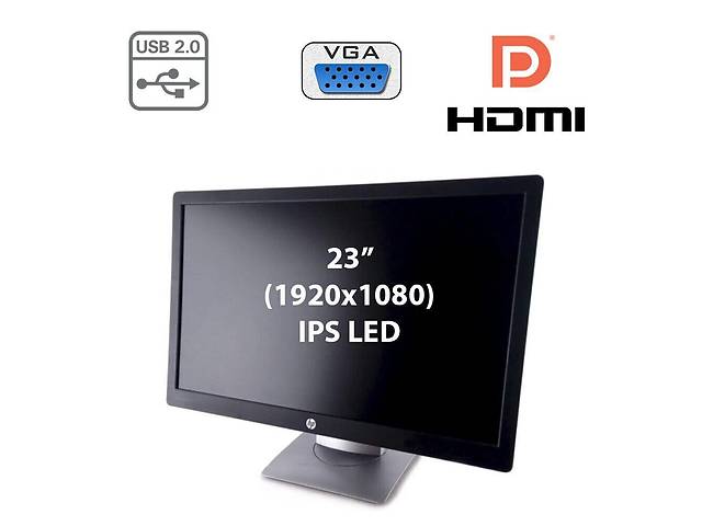 Монитор HP EliteDisplay E232 / 23' (1920x1080) IPS / HDMI, DisplayPort, VGA, USB-Hub