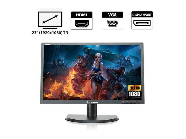 Монитор Lenovo LT2323p / 23' (1920x1080) TN WLED / VGA, HDMI, DP, USB