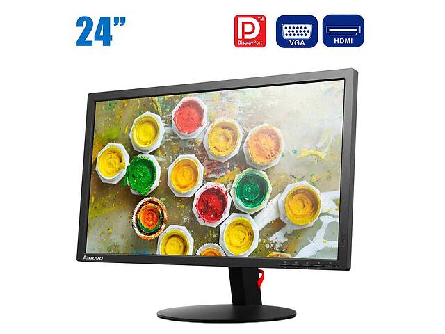 Монітор Lenovo ThinkVision T2424pA/24' (1920x1080) IPS/HDMI, VGA, DisplayPort, USB 3.0/VESA 100x100