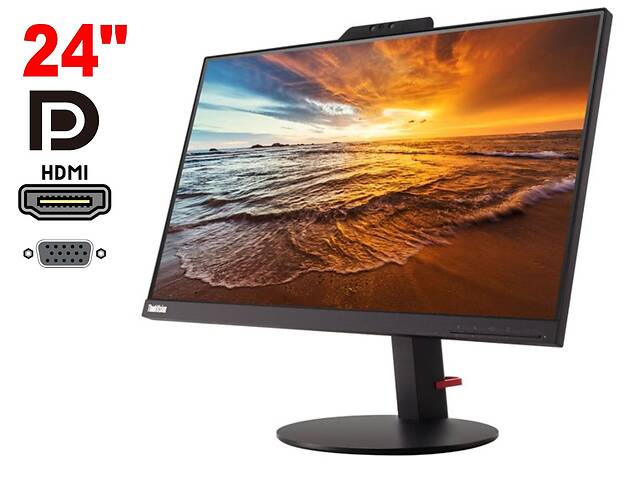 Монитор Lenovo ThinkVision T24v-10 / 24' (1920x1080) IPS / 1x HDMI, 1x VGA, 1x DisplayPort, 2x USB 3.0, 1x Type-B, 1x...