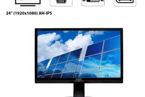 Монитор Philips 241S6Q / 24' (1920x1080) AH-IPS / DisplayPort, DVI, VGA,