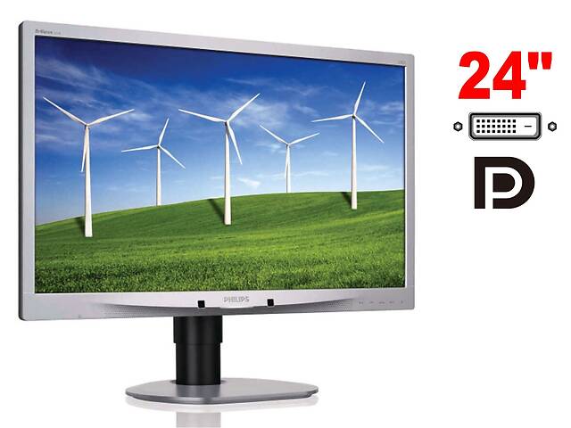 Монитор Philips Brilliance 241B4L / 24' (1920x1080) TN / 1x DisplayPort, 1x DVI, 1x VGA, 2x USB, 2x Audio / 2x 1.5W /...