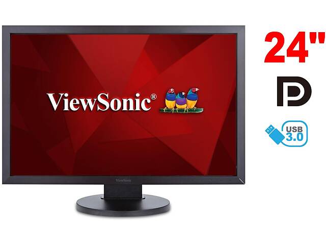 Монитор ViewSonic VG2438M / 24' (1920x1200) TN / 1x DP, 1x DVI, 1x VGA, 4x USB 3.0, 2x Audio / 2x 2W / VESA 100x100 /...