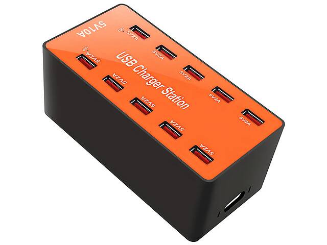 Мультизарядное сетевое зарядное устройство Addap CS-A5B 50W 10 USB Orange