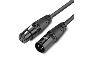 Микрофонный кабель Ugreen AV130 XLR Male to Female Microphone Cable (Черный, 1м)