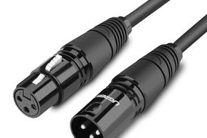 Микрофонный кабель Ugreen AV130 XLR Male to Female Microphone Cable (Черный, 3м)
